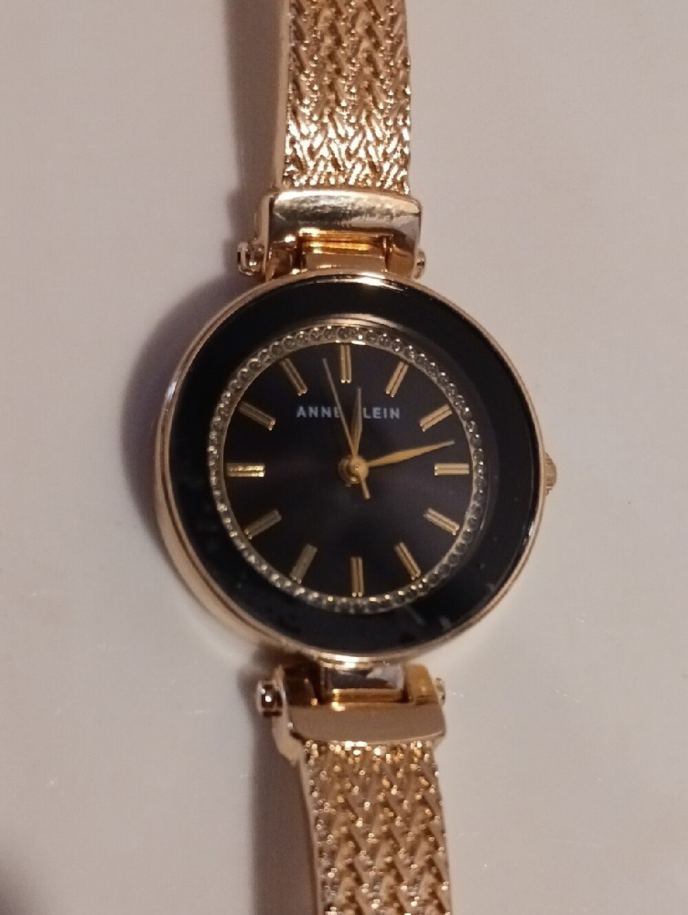 Anne Klein ⚜️Gold-Tone Women's Bracelet Watch with Black Dial *New*